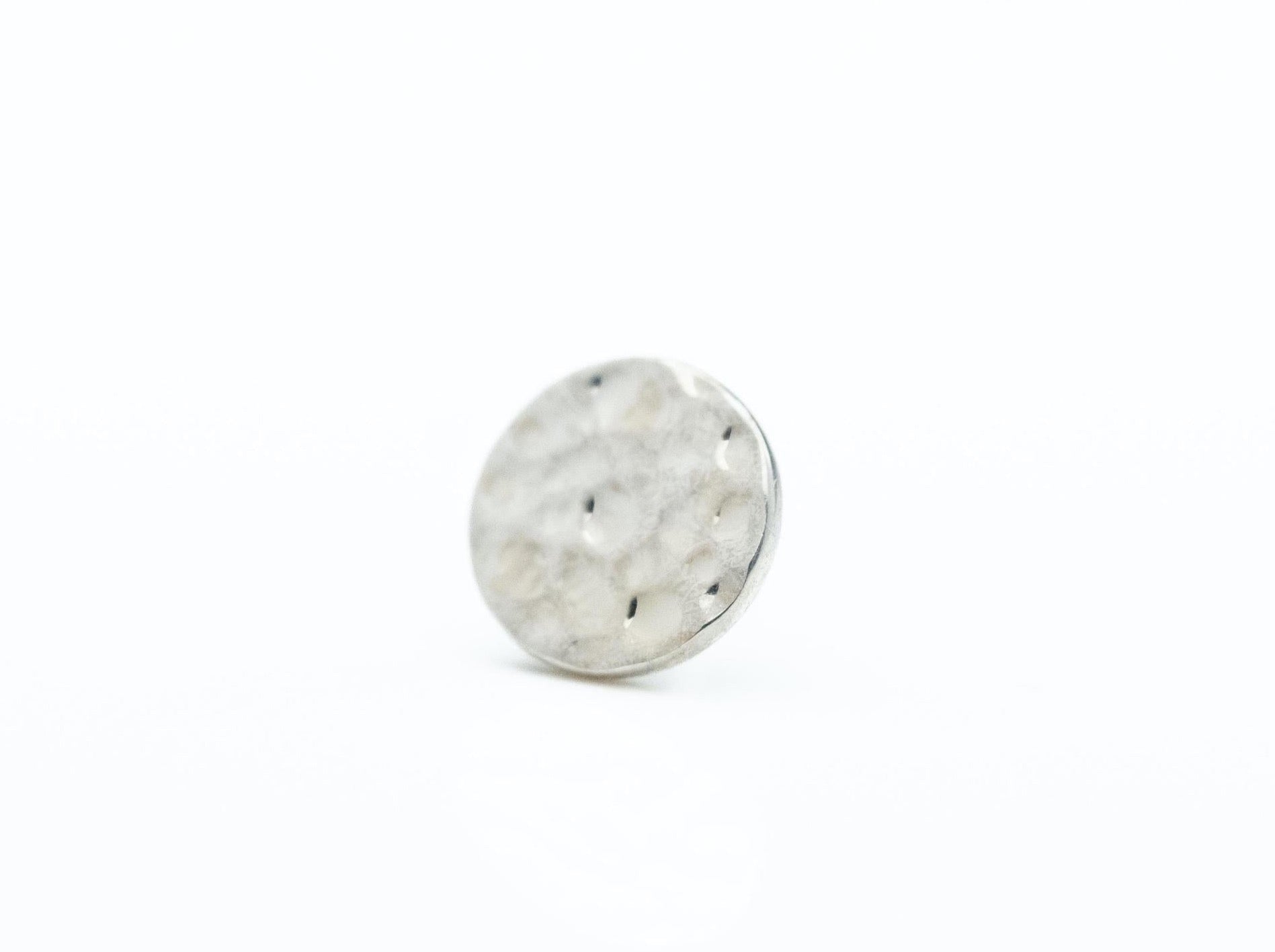 Hammered Disc 2mm in 14k White Gold Threadless by BVLA
