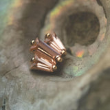 Oceane 3 w/Chantham Champagne Sapphires, 14k Rose Gold Threaded