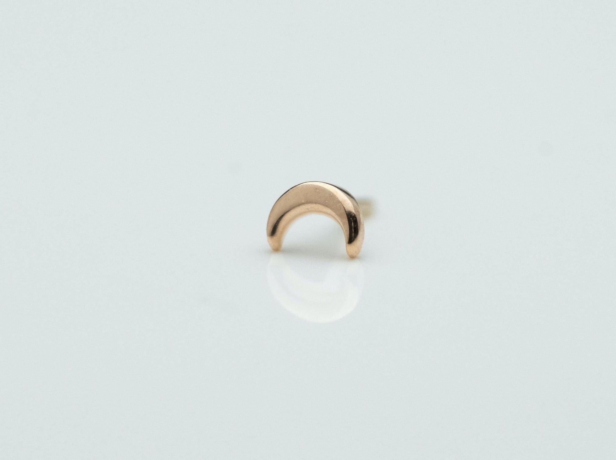 Moon 3mm in 14k Rose Gold Threadless by BVLA