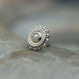 Afghan 4mm w/Pearl, 14k White Gold Threadless