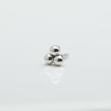 Tri Bead Cluster (1.25mm beads), 14k White Gold Threadless