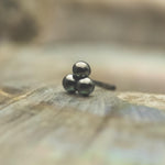 Tri Bead Cluster (1.5mm beads) in Black Rhodium Threadless by BVLA