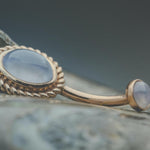 Oval Raine Navel Curve with Lavender Chalcedony in 14k Rose Gold by BVLA