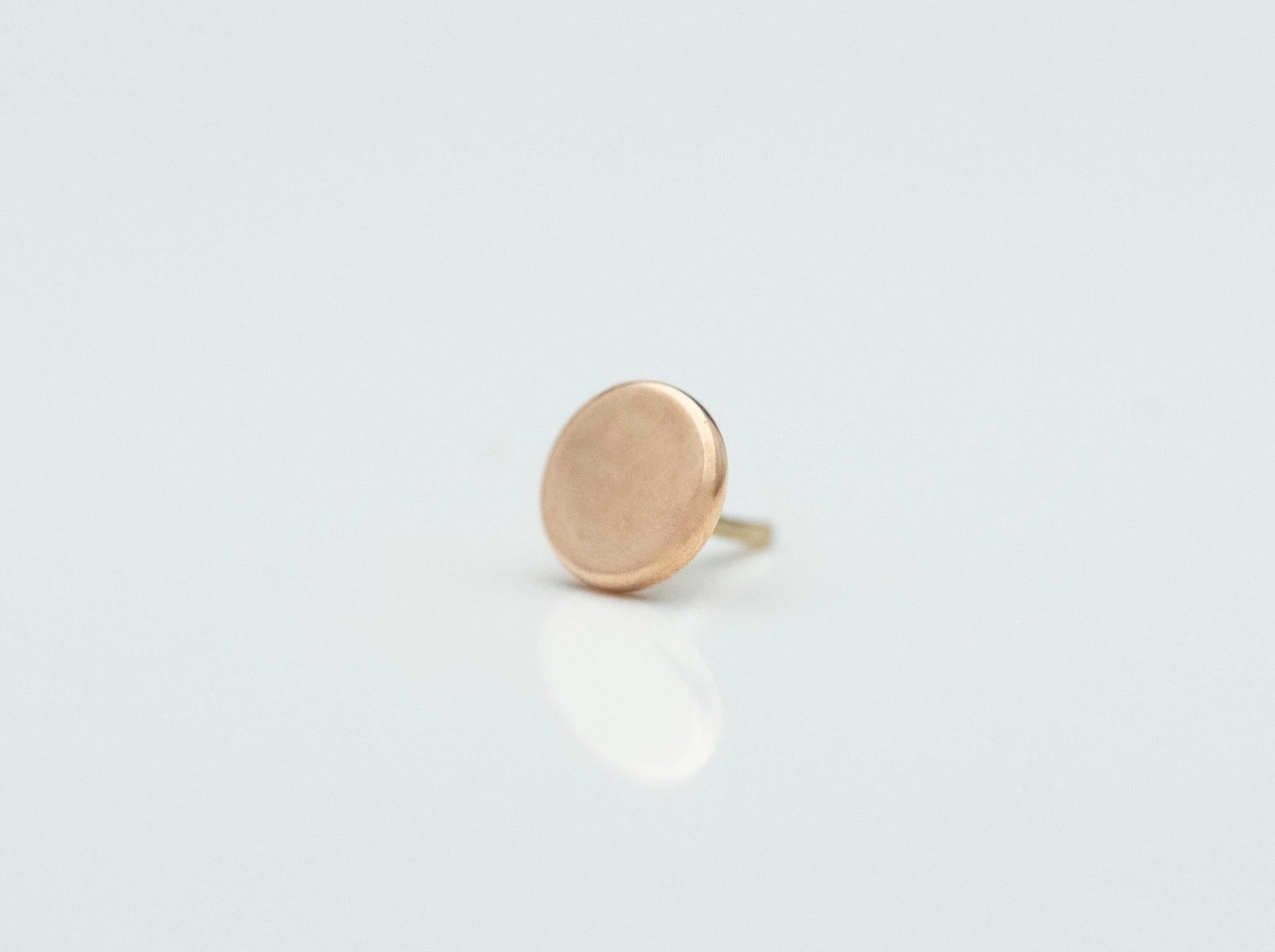 Flat Disc 4mm in 14k Rose Gold Threadless by BVLA