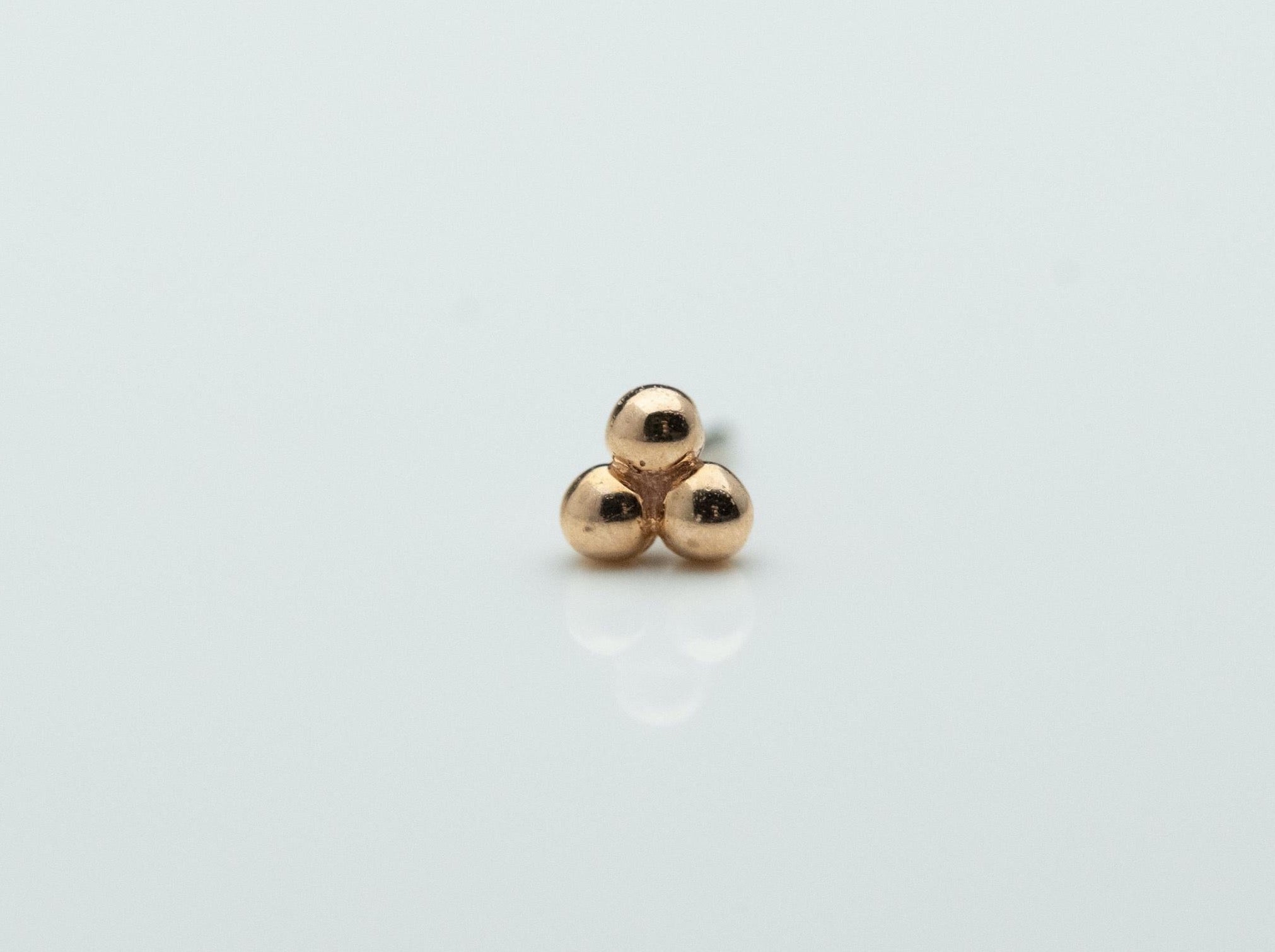 Tri Bead Cluster in 14k Rose Gold Threadless by BVLA