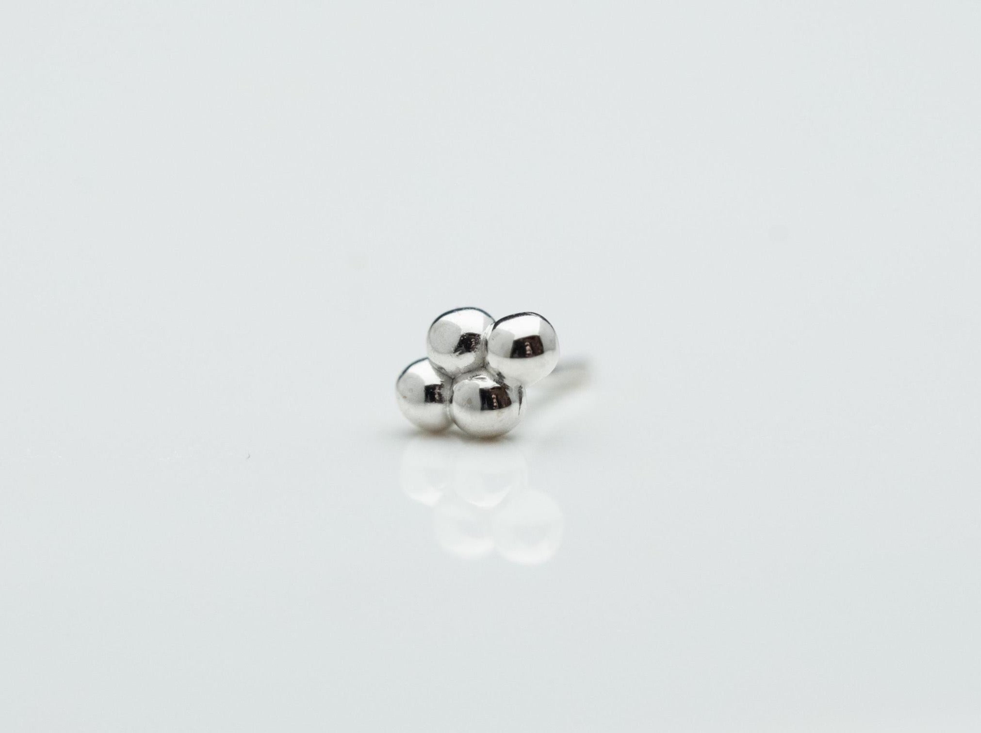 Quad Bead Cluster in 14k White Gold Threadless by BVLA