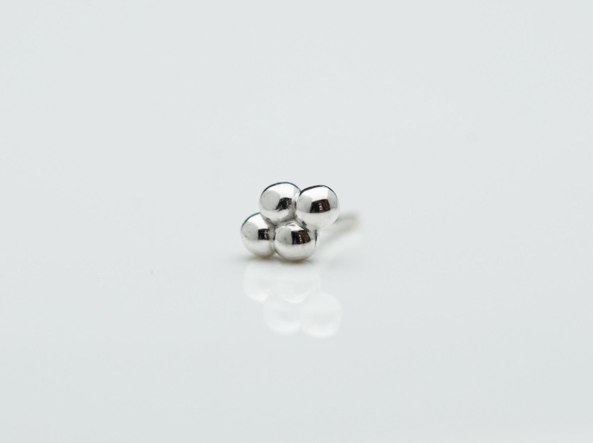 Quad Bead Cluster in 14k White Gold Threadless by BVLA