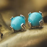 Cab Prong with Turquoise Cab in 14k White Gold Threadless by BVLA