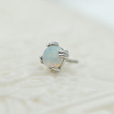 Cab Prong 3mm w/White Opal (AAA), 14k White Gold Threadless