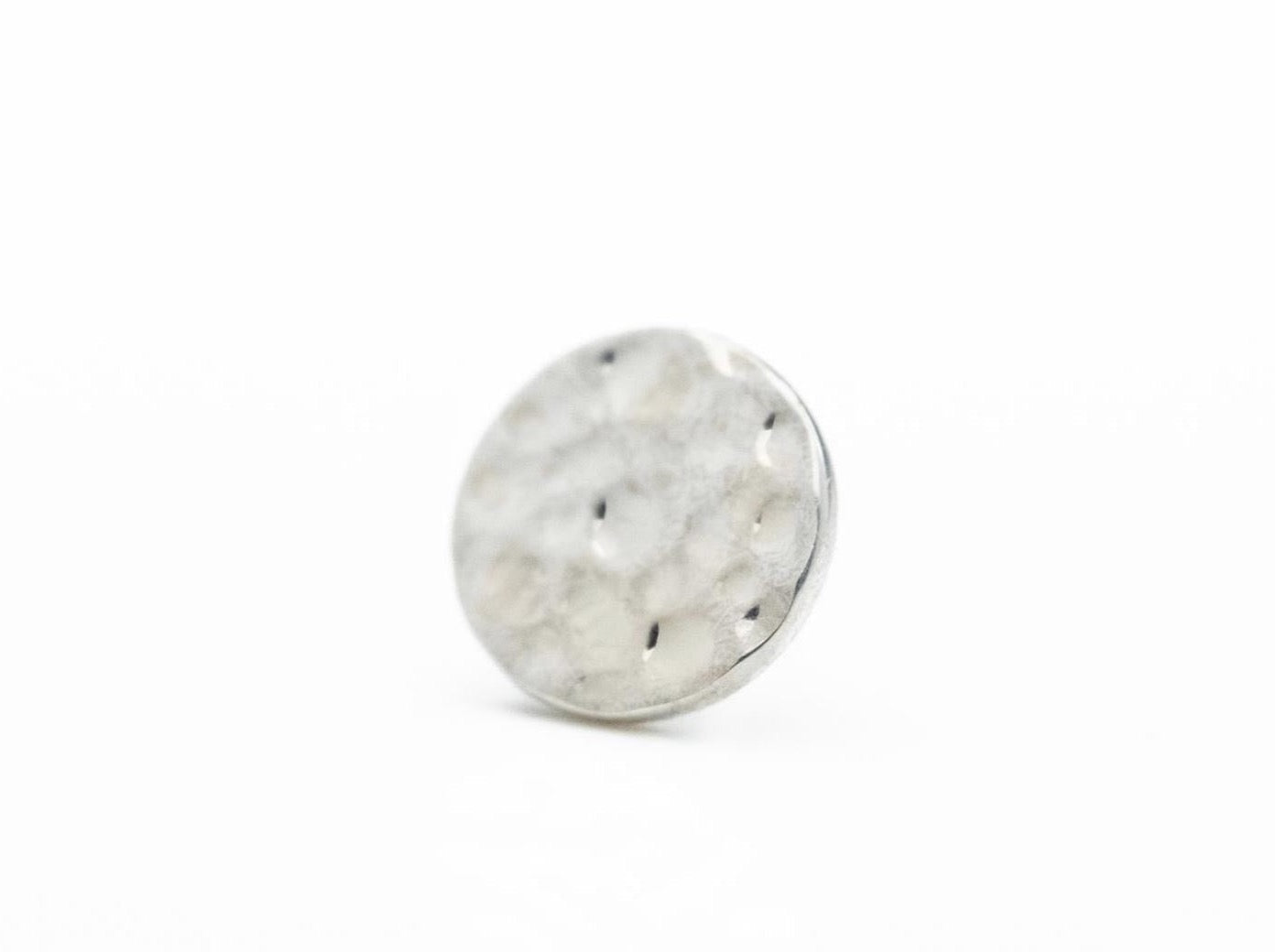 Hammered Disc 3mm in 14k White Gold Threadless by BVLA